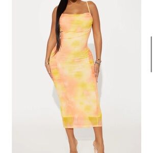 NEW FashionNova Mesh Strap Mesh Maxi Dress
